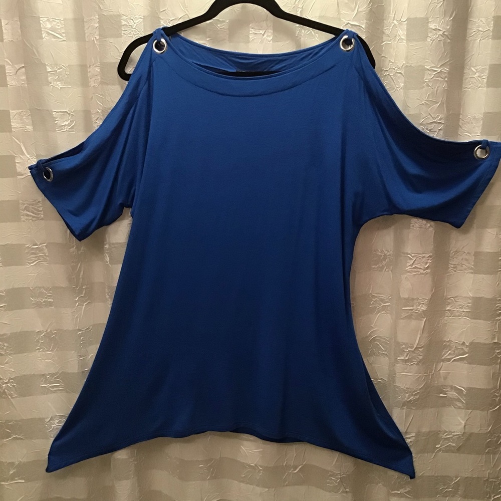 Cable & Gage Cobalt Blue Cold Shoulder Tunic